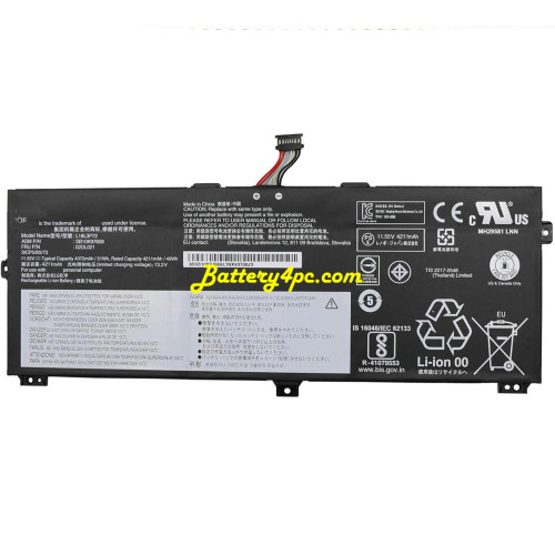 L18M3P72 51Wh 4372mAh Battery Replacement for Lenovo ThinkPad X13 Yoga 1st Gen 20SX 20SY Series.