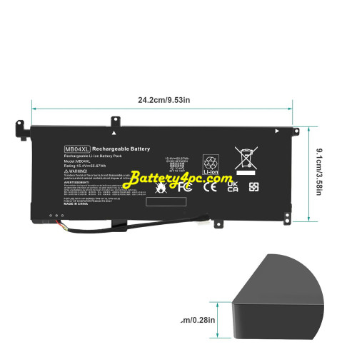 New Battery Compatible MB04XL Battery for HP Envy X360 Convertible M6-AQ000 15-AQ 843538-541 844204-850
